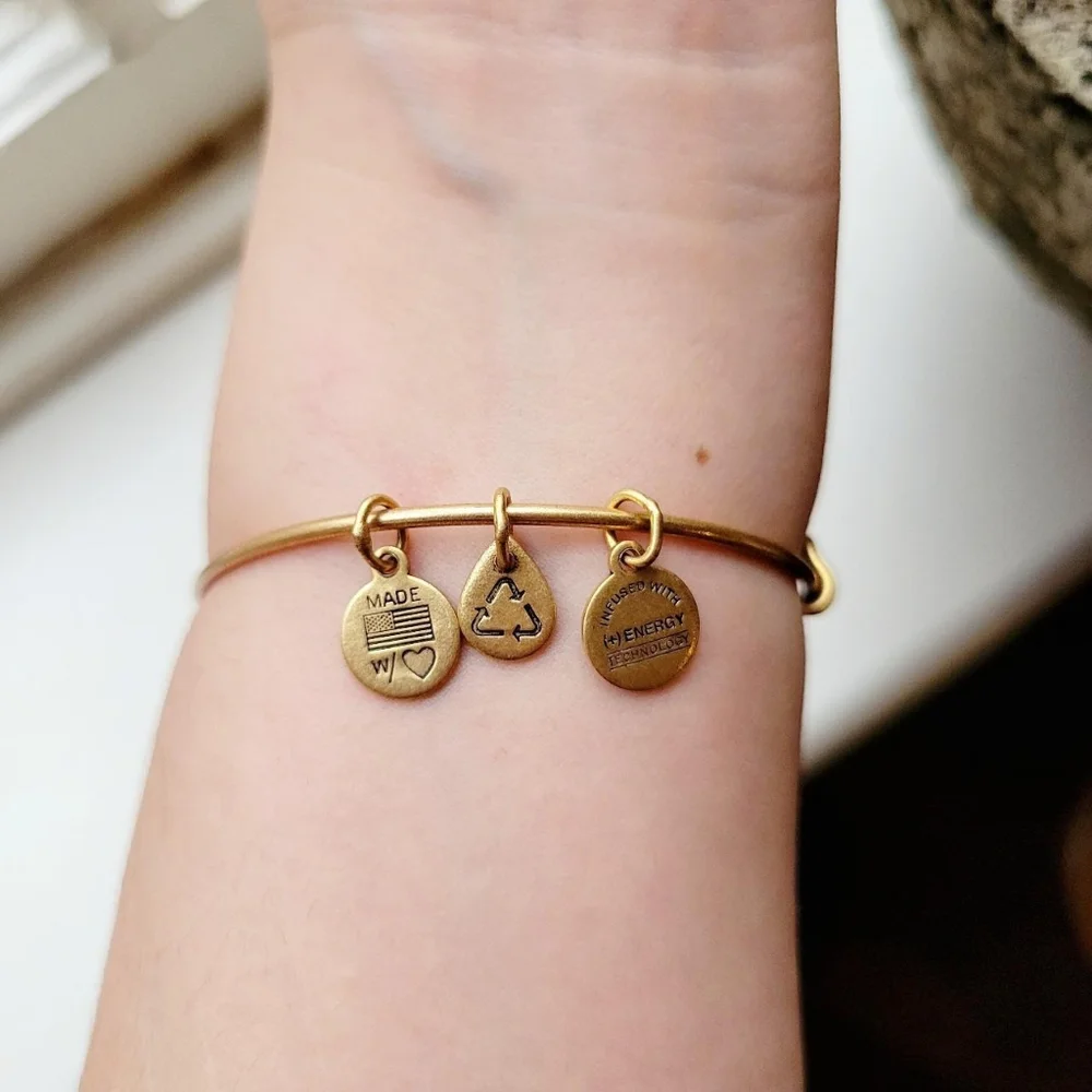 Alex & Ani 2014 NFL New England Patriots Football Gold Bangle Bracelet